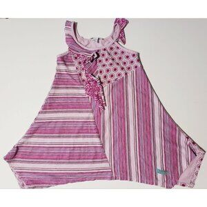 Naartjie Dress size 4 Girl Sleeveless Stripes / Floral Read! Spots